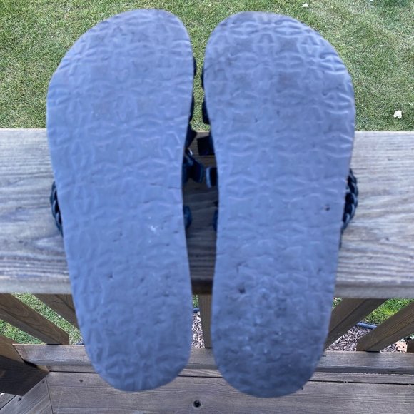 Muk Luks Terri Slide Sandals Black Suede Women 11 / 12 Strappy Flats  Slip On - Picture 9 of 14